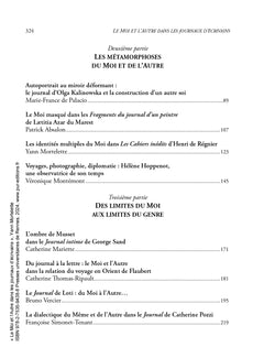 Le Moi et l'Autre dans les journaux d'écrivains