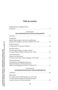 L'ingouvernabilité en questions
