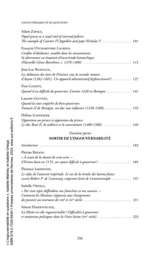 L'ingouvernabilité en questions