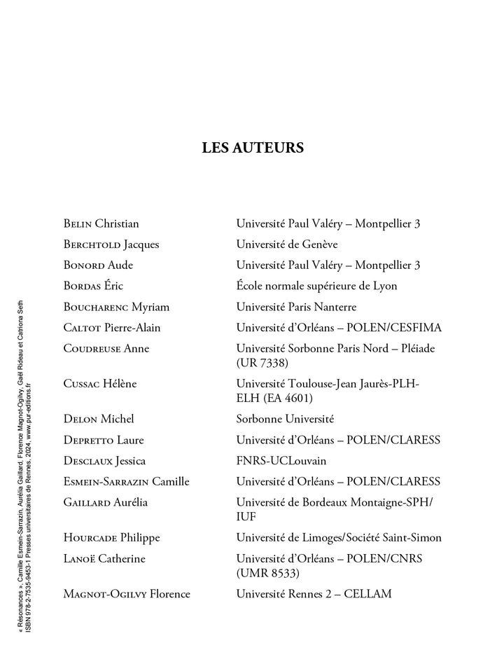 Résonances : inscriptions et jardins au temps des Lumières.