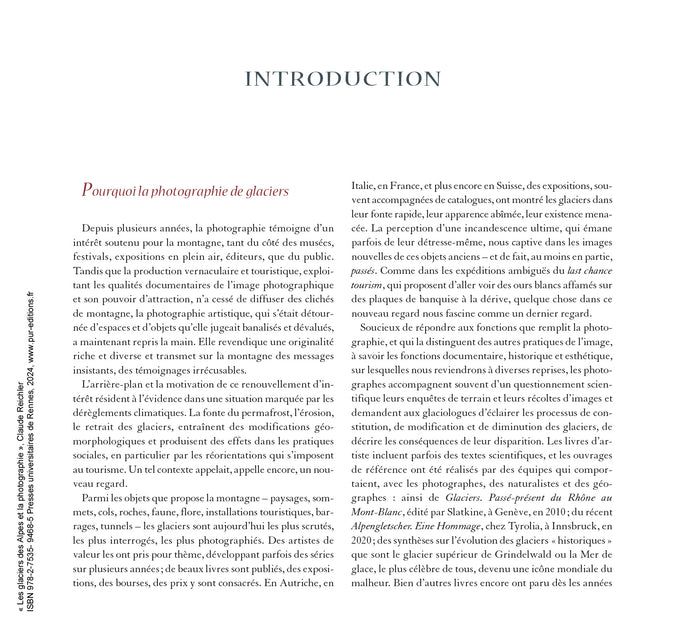 Les glaciers des Alpes et la photographie