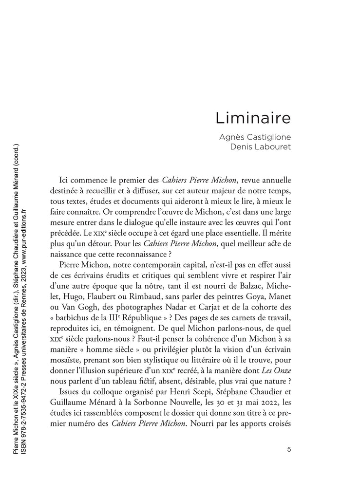 Pierre Michon et le XIXe siècle