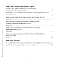 Races et corps dans l'ordinaire colonial