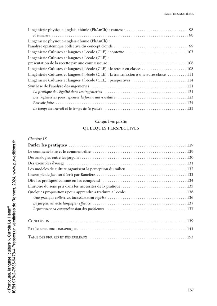 Pratiques, langage, culture: Une approche didactique