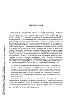 Pratiques, langage, culture: Une approche didactique