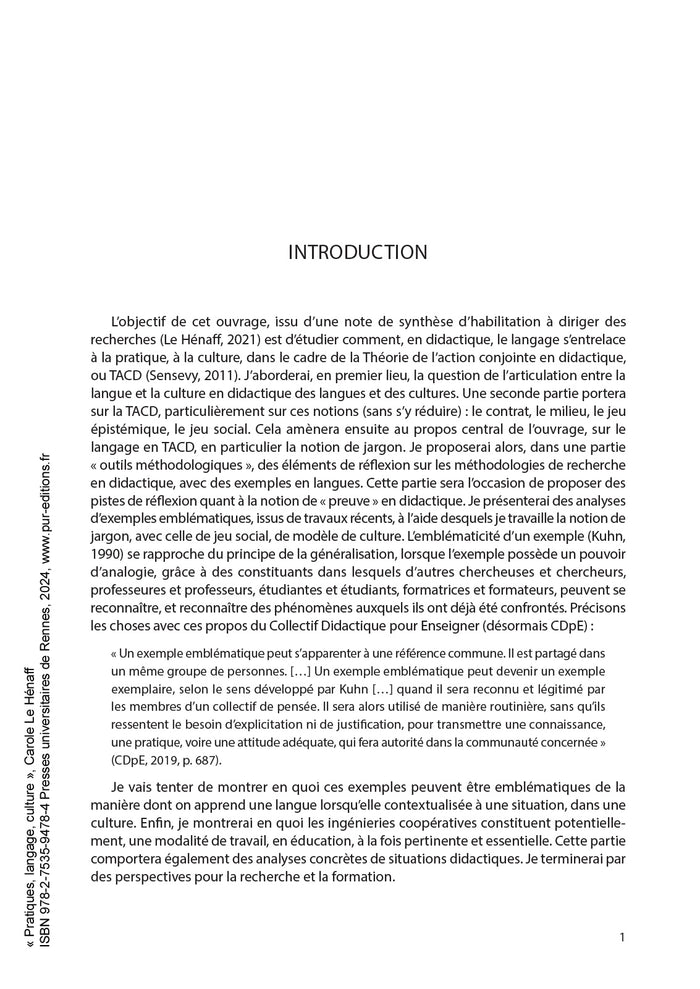 Pratiques, langage, culture: Une approche didactique