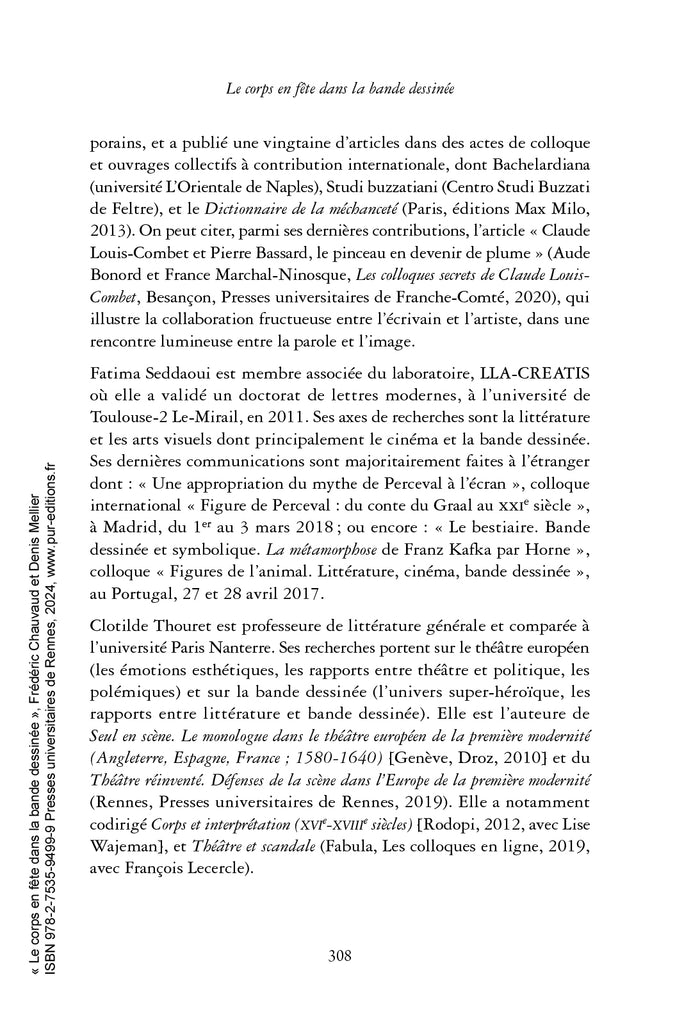 Le corps en fête dans la bande dessinée