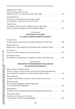 L'école et les langues dans les espaces en situation de partage linguistique