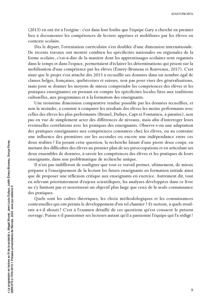 La progression en lecture au fil de la scolarité