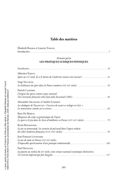 Jeux, sports et loisirs en France du XVIe au XXe siècle