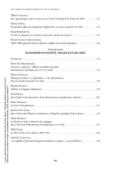 Jeux, sports et loisirs en France du XVIe au XXe siècle