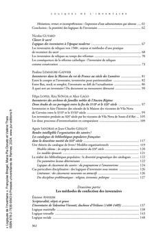 Logiques de l'inventaire
