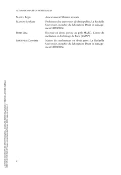 Actions de groupe en droit français