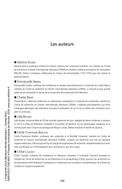 Fragments d'une littérature littorale atlantique