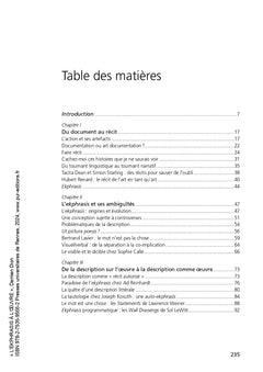 L'ekphrasis à l'oeuvre