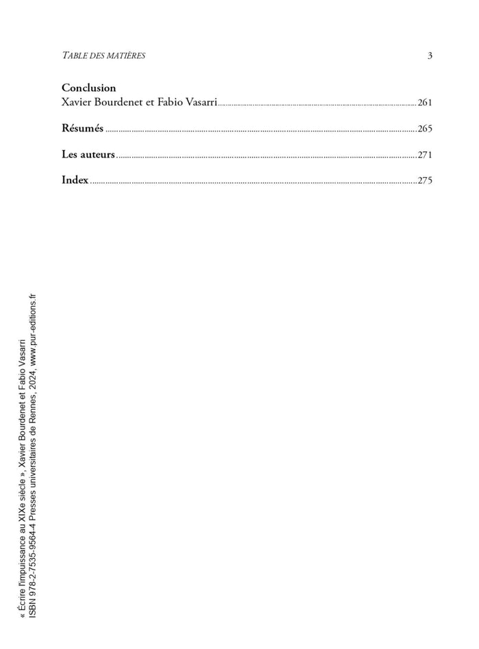 Écrire l'impuissance au XIXe siècle