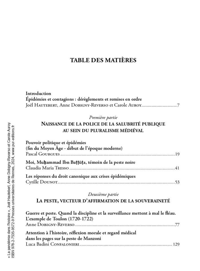 La pandémie dans l'histoire