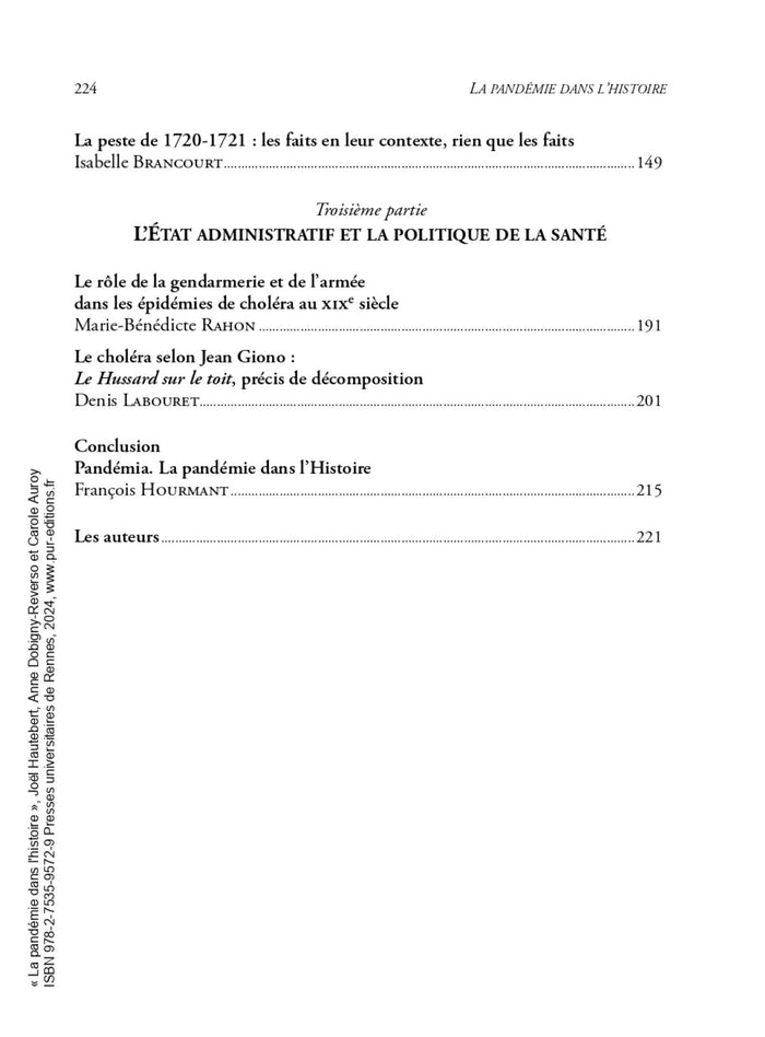 La pandémie dans l'histoire