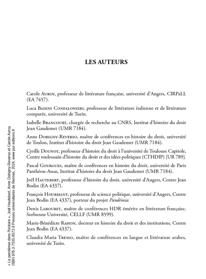 La pandémie dans l'histoire