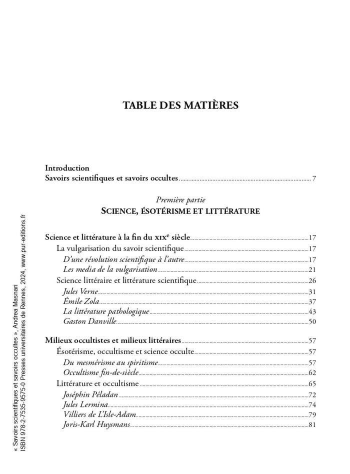 Savoirs scientifiques et savoirs occultes