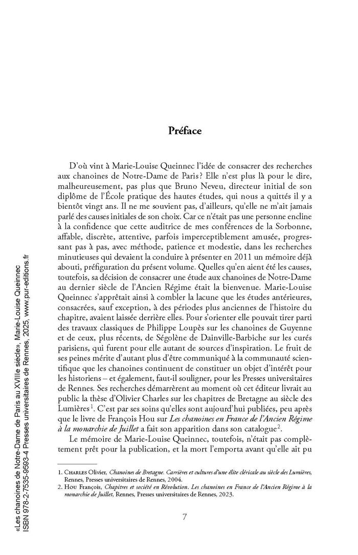 Les chanoines de Notre-Dame de Paris au XVIIIe siècle