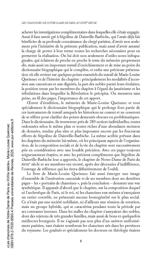 Les chanoines de Notre-Dame de Paris au XVIIIe siècle