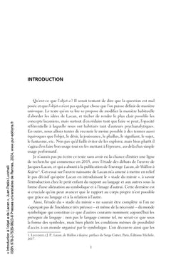 Introduction à l'objet a de Lacan