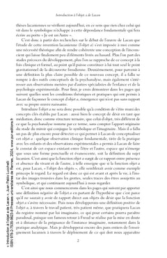 Introduction à l'objet a de Lacan
