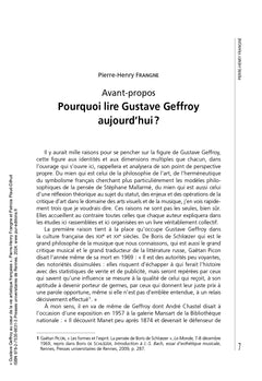 Gustave Geffroy au coeur de la vie artistique française