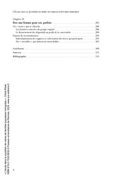 L'école dans le quotidien de mères de familles populaires immigrées