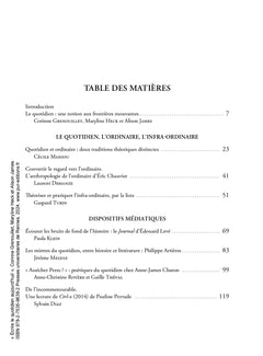 Écrire le quotidien aujourd'hui
