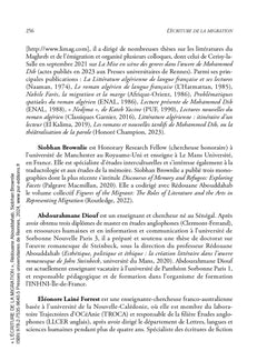 L'écriture de la migration