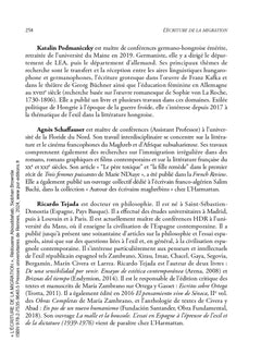 L'écriture de la migration