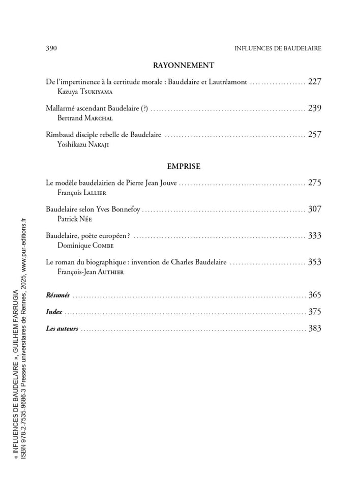 Influences de Baudelaire