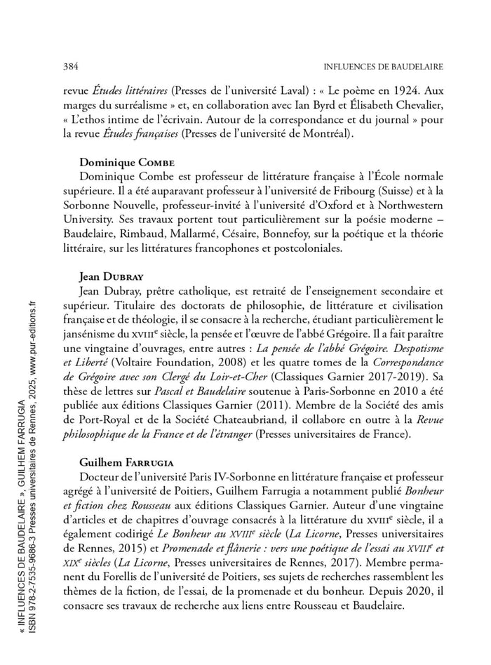 Influences de Baudelaire