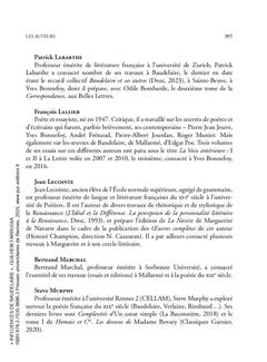 Influences de Baudelaire