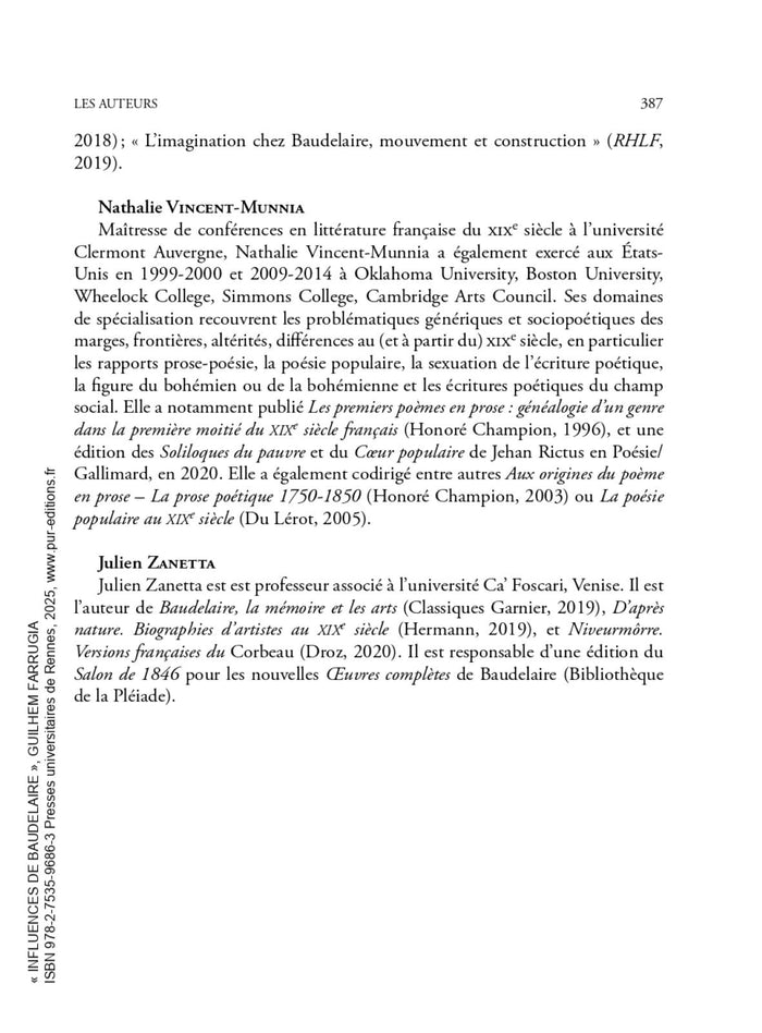 Influences de Baudelaire