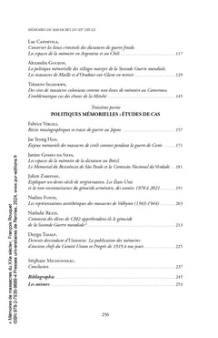 Mémoires de massacres du XXe siècle