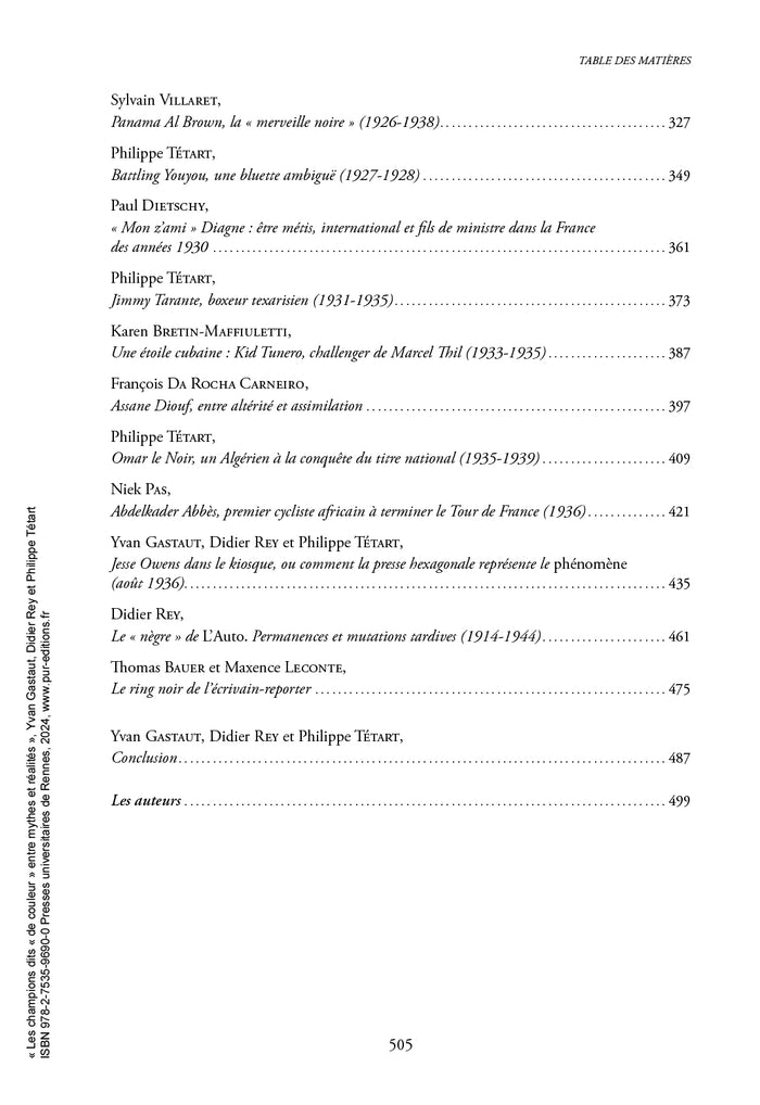 Les champions dits de couleur entre mythes et réalités