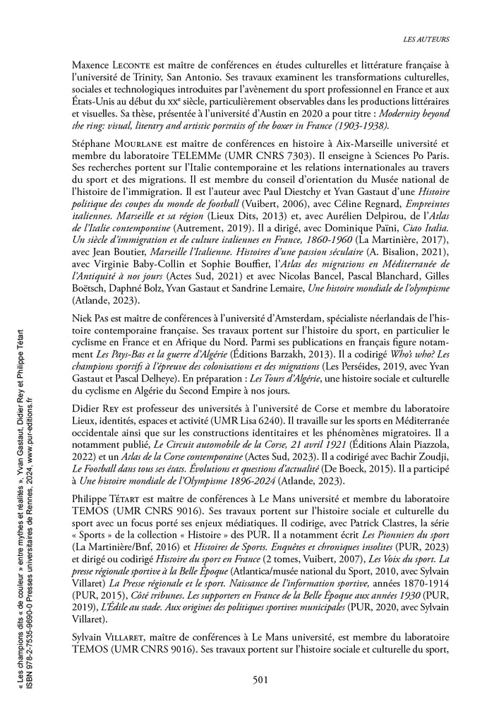 Les champions dits de couleur entre mythes et réalités