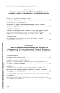 Jeunesses en situation de délinquance, parcours, désistance
