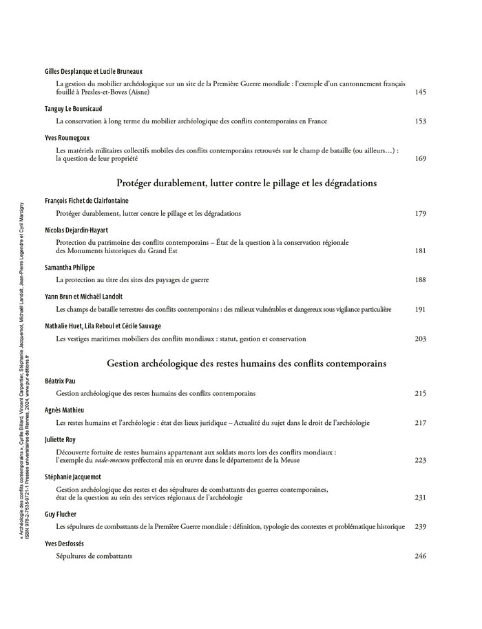 Archéologie des conflits contemporains