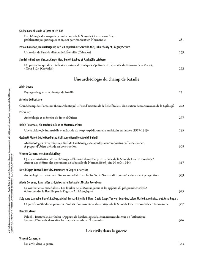 Archéologie des conflits contemporains