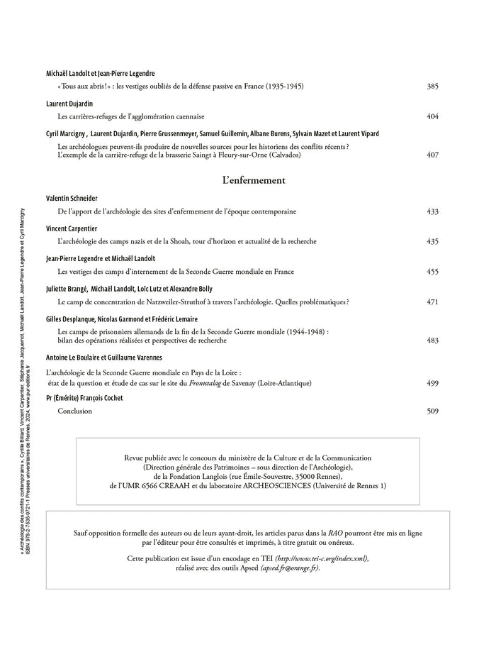 Archéologie des conflits contemporains