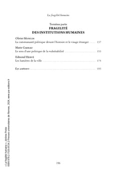 La fragilité humaine