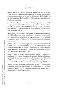 La fragilité humaine