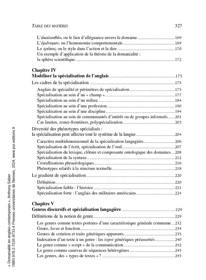 Domanialité en anglais contemporain