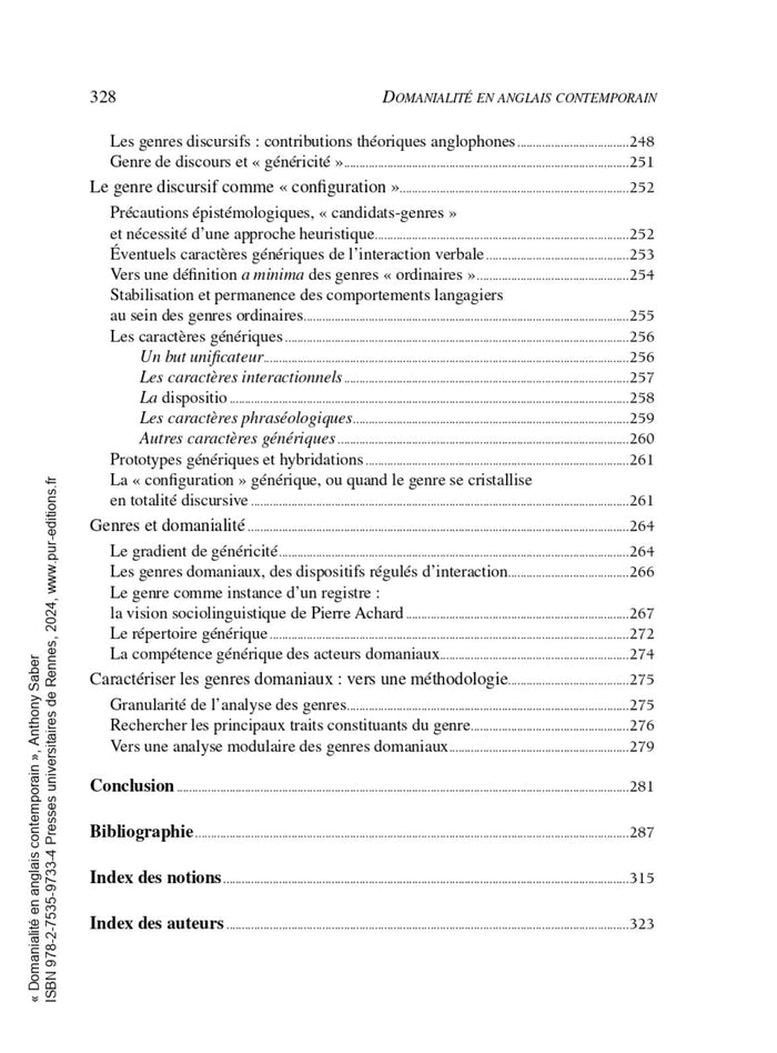 Domanialité en anglais contemporain