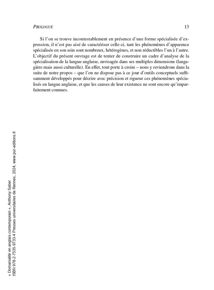 Domanialité en anglais contemporain
