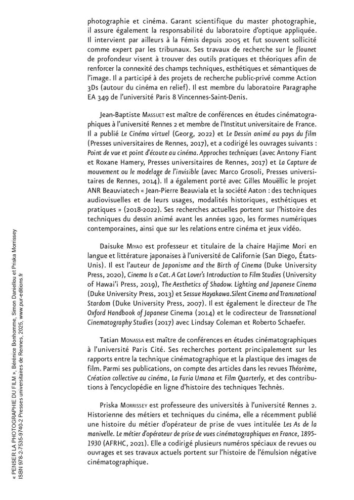 Penser la photographie du film